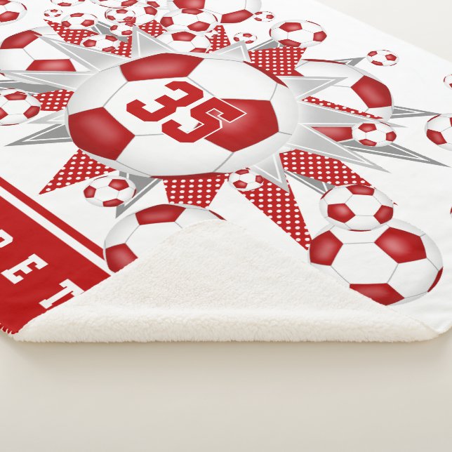 Couverture Sherpa les filles nomment rouge blanc balle de football é (3/4)