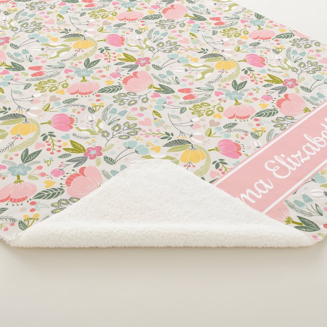 Couverture Sherpa Les fleurs abondantes ont personnalisé le bébé (3/4)