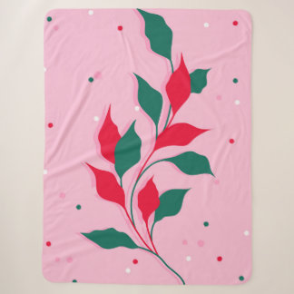 Couverture Sherpa Les fleurs en Crimson