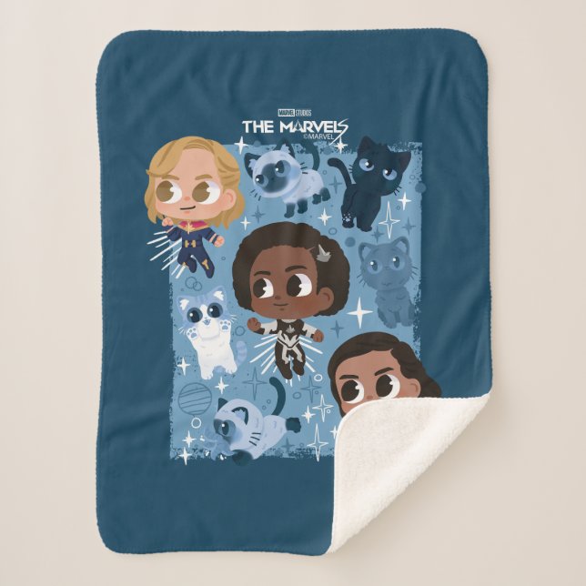 Couverture Sherpa Les Merveilles Volant Avec Flerkittens Cartoon (Devant)