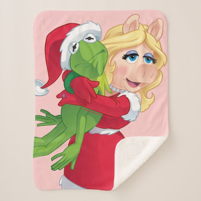 Couverture Sherpa Les Muppets| Kermit et Miss Piggy Christmas (Devant)