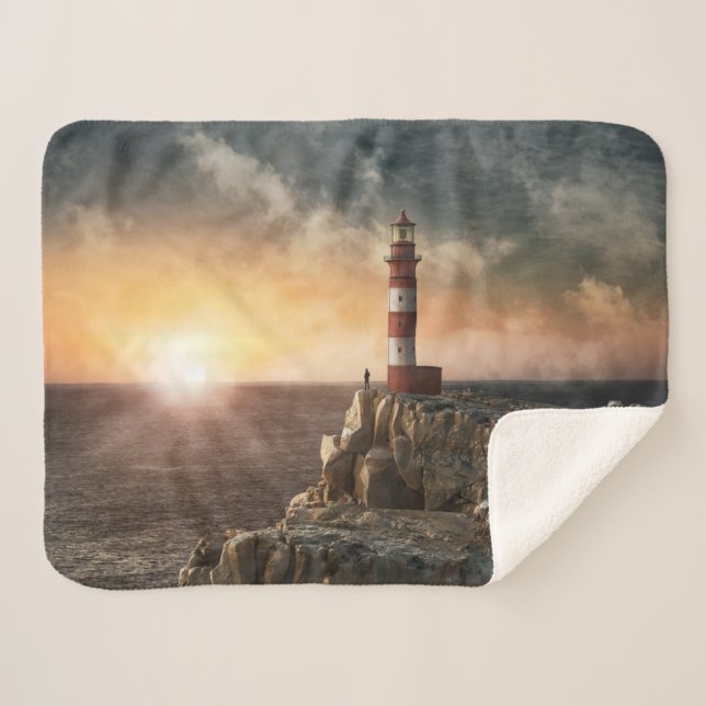Couverture Sherpa Les phares | Phare rouge et blanc (Devant (Horizontal))