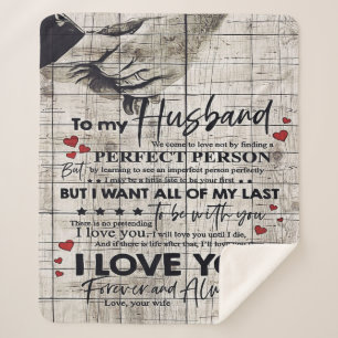 Couverture Sherpa Letter To My Husband , New Home Gift