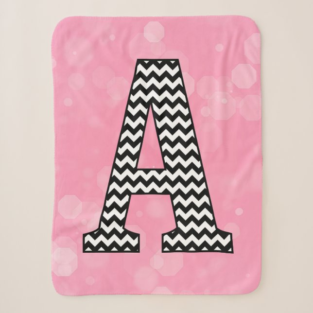 Couverture Sherpa Lettre Chevron A sur Bubblegum rose (Devant)