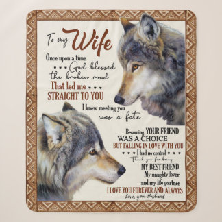 Couverture Sherpa Lettre personnalisée à ma femme Amour du mari B