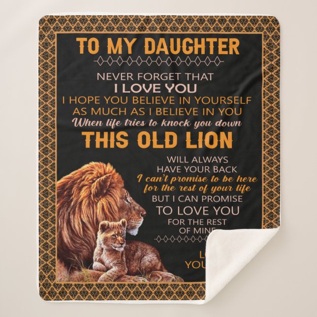 Couverture Sherpa Lettre personnalisée à ma fille Amour de papa B (Devant)