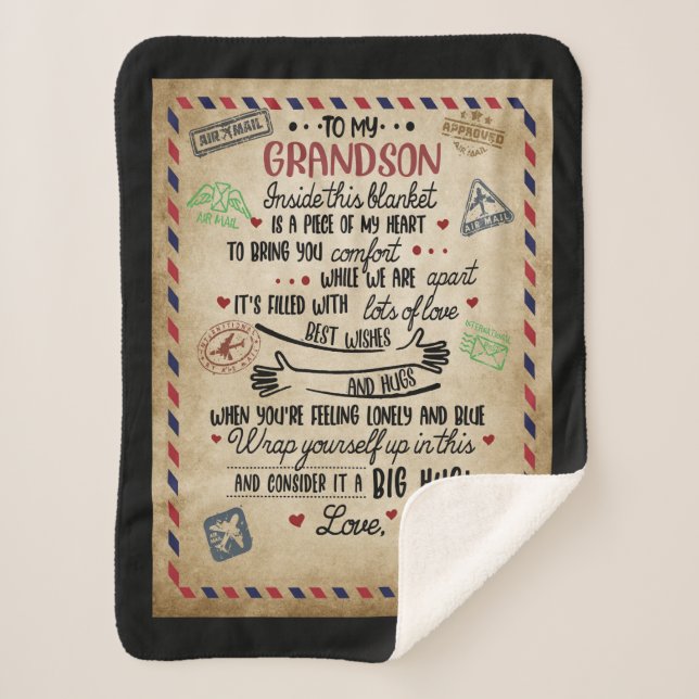 Couverture Sherpa Lettre personnalisée à mon grand-fils (Devant)