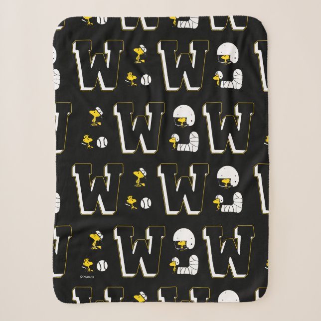 Couverture Sherpa Lettre sport Woodstock Varsity Motif (Devant)