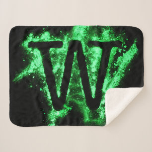 COUVERTURE SHERPA LETTRE W MAJUSCULE VERTE