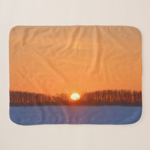 Couverture Sherpa Lever de soleil sur la prairie Manitoba, Canada