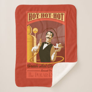 Couverture Sherpa L'Express polaire   Chocolat chaud Vintage Art