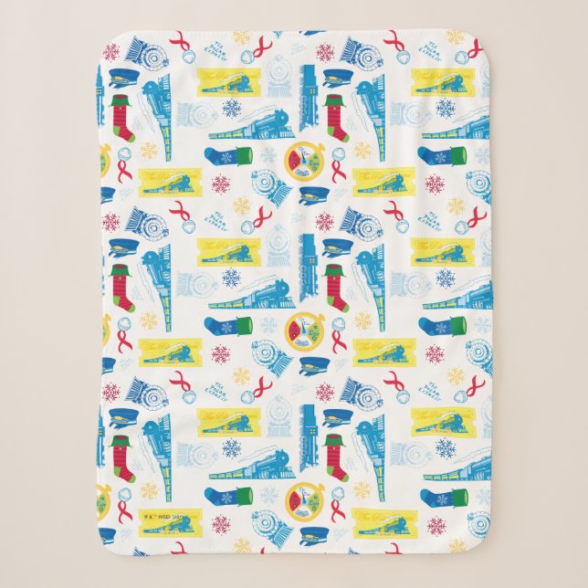 Couverture Sherpa L'Express polaire | Motif d'icône de Noël (Devant)