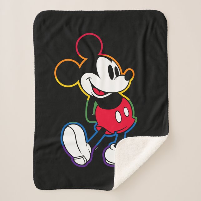 Couverture Sherpa Ligne Arc-en-ciel classique Mickey (Devant)