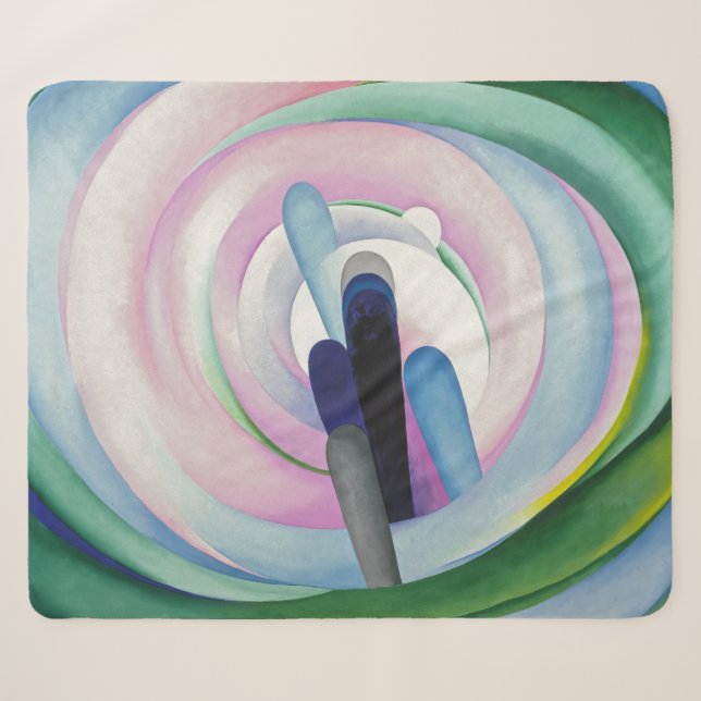 Couverture Sherpa Lignes grises avec noir, bleu et jaune | O'Keeffe  (Devant (Horizontal))
