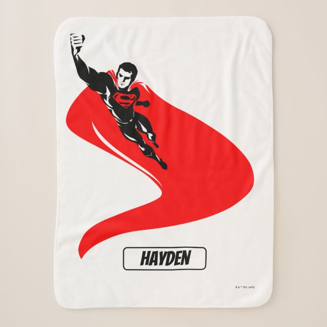 Couverture Sherpa Ligue de Justice | Superman Flying Noir Pop Art (Devant)