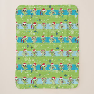 Couverture Sherpa Lilo et Stitch   Stitch Green Holiday Motif