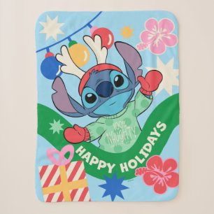 Couverture Sherpa Lilo et Stitch   Stitch Happy Holidays
