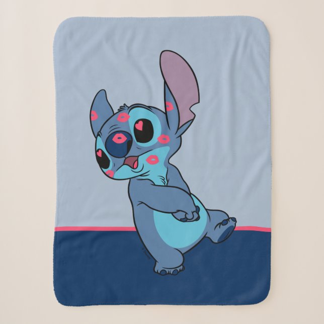 Couverture Sherpa Lilo & Stitch | Stitch Valentine Kisses (Devant)