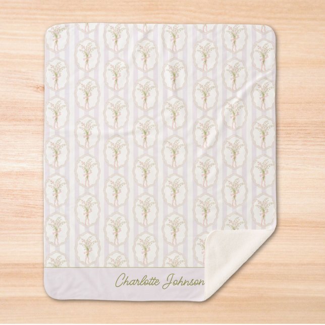 Couverture Sherpa Lily of The Valley Floral Personnalisé Aquarelle (Créateur téléchargé)