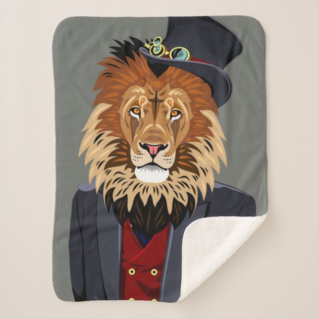 Couverture Sherpa Lion chic (Devant)