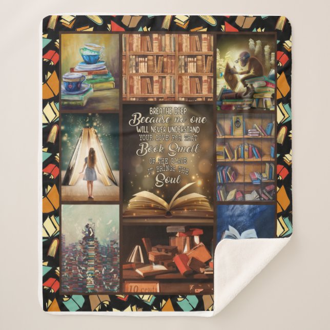 Couverture Sherpa Livre Lover Gift, Book Worm, I Love Reading Book (Devant)