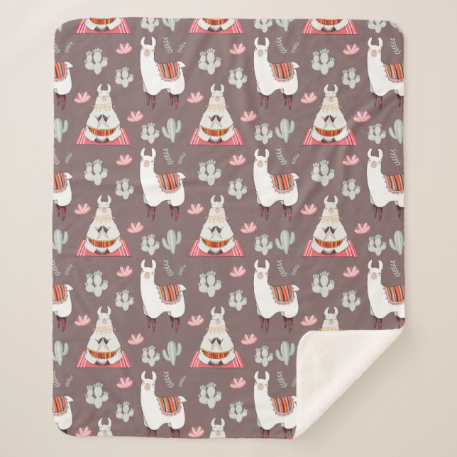 Couverture Sherpa Llamas Sherpa Blanket (Devant)
