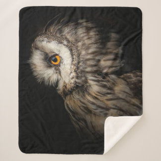 Couverture Sherpa L'oeil mystique du hibou | Cadeau pour les amateur