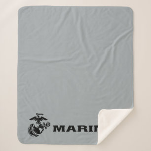 Couverture Sherpa Logo en noir empilé USMC