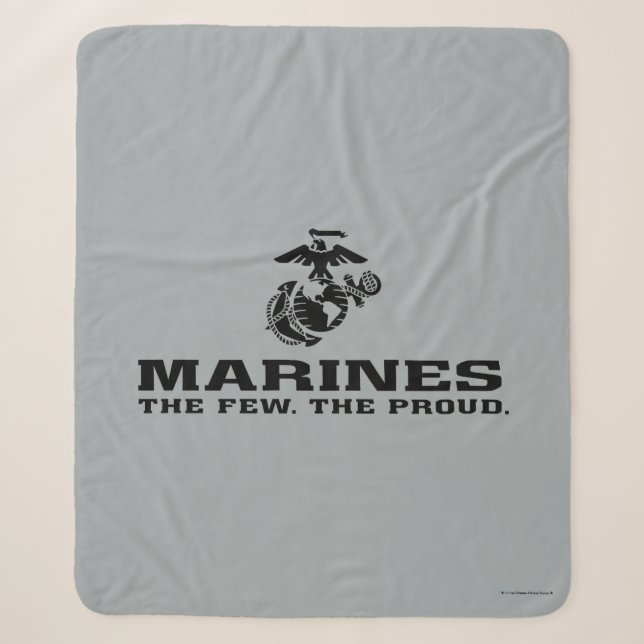 Couverture Sherpa Logo noir empilé USMC "The Rew, The Fiers" (Devant)