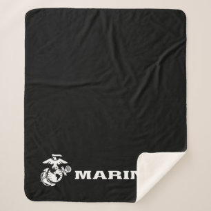 Couverture Sherpa Logo USMC - Blanc