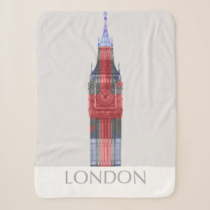 Couverture Sherpa Londres Big Ben Union Jack