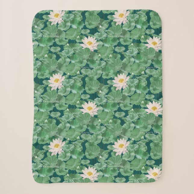 Couverture Sherpa Lotus Lagoon Motif - Le Lotus Blanc (Devant)