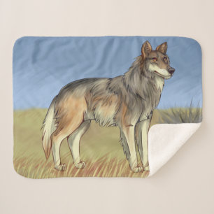 Couverture Sherpa Loup mexicain