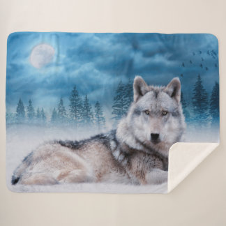 Couverture Sherpa Loup solitaire / Loups Loup Lune Lune Faune