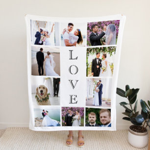 Couverture Sherpa Love 10 Photo Collage Nouveau marié Mariage