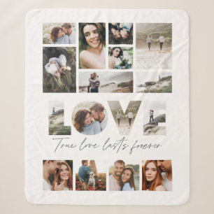Couverture Sherpa Love 16 photo moderne minimaliste cadeau personnal