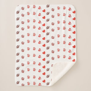 Couverture Sherpa Love American Football - Gridiron Fans Heart