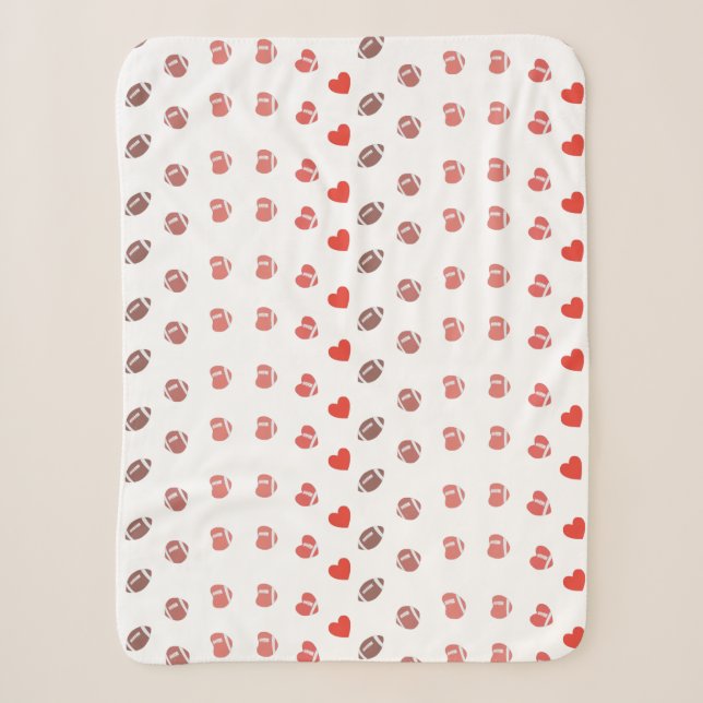 Couverture Sherpa Love American Football - Gridiron Fans Heart (Devant)