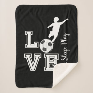 Couverture Sherpa Love Soccer - Mange, Dort, Joue - Garçon
