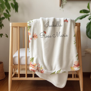 Couverture Sherpa Lovely Little Ladybug   Monogram Sherpa Blanket