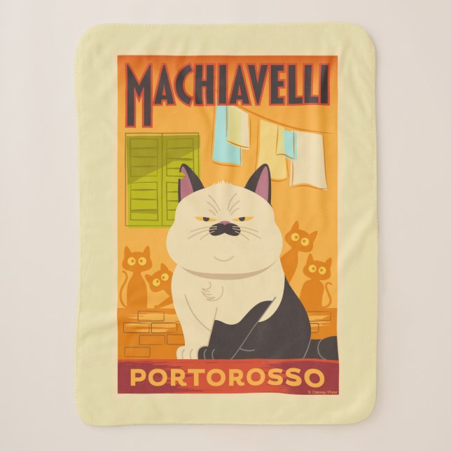 Couverture Sherpa Luca | Illustration de chat Machiavelli (Devant)
