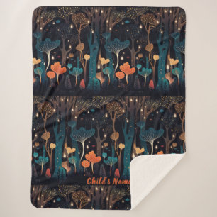 Couverture Sherpa Lumières Abstraites personnalisées avec Feuilles
