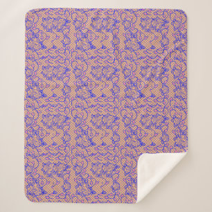 Couverture Sherpa Lumineuse filet bleu avec fleurs 02b LOrange BG