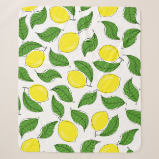 Couverture Sherpa Lumineux citrons vert Feuille Motif