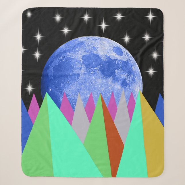 Couverture Sherpa Lune Bleue Blanche Sherpa (Devant)