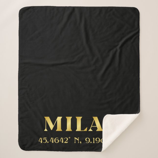 Couverture Sherpa Lux Gold Milan Latitude & Longitude Noir (Devant)