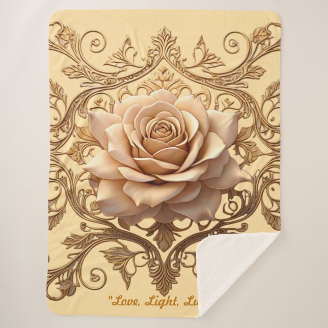 Couverture Sherpa "Luxurious Rose Sparkle" (Devant)