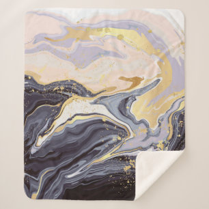 Couverture Sherpa luxury wallpaper. Pink and black marble and gold a