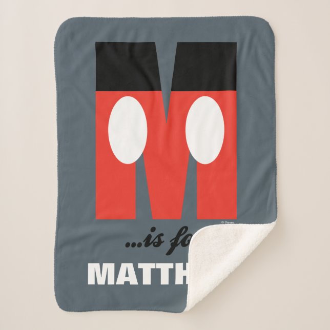 Couverture Sherpa M est pour Mickey| Ajouter votre nom (Devant)