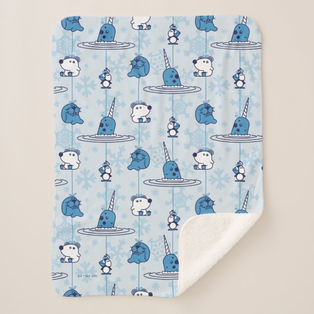 Couverture Sherpa M. Narwhal Blue Snowflake Motif (Devant)